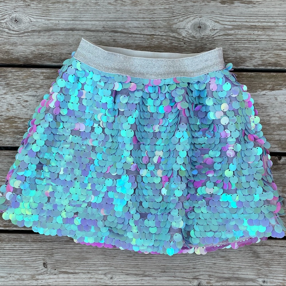 Hatley Purple and TealSequin Skirt, Sz 4